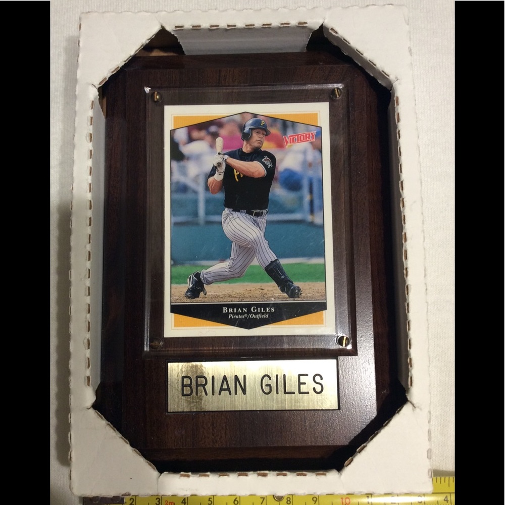 PGH PIRATES BRIAN GILES PIRATES OUTFIELDER PLAQUE